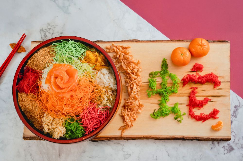 Yee Sang with Salmon & Shredded Korean Crystal Pear